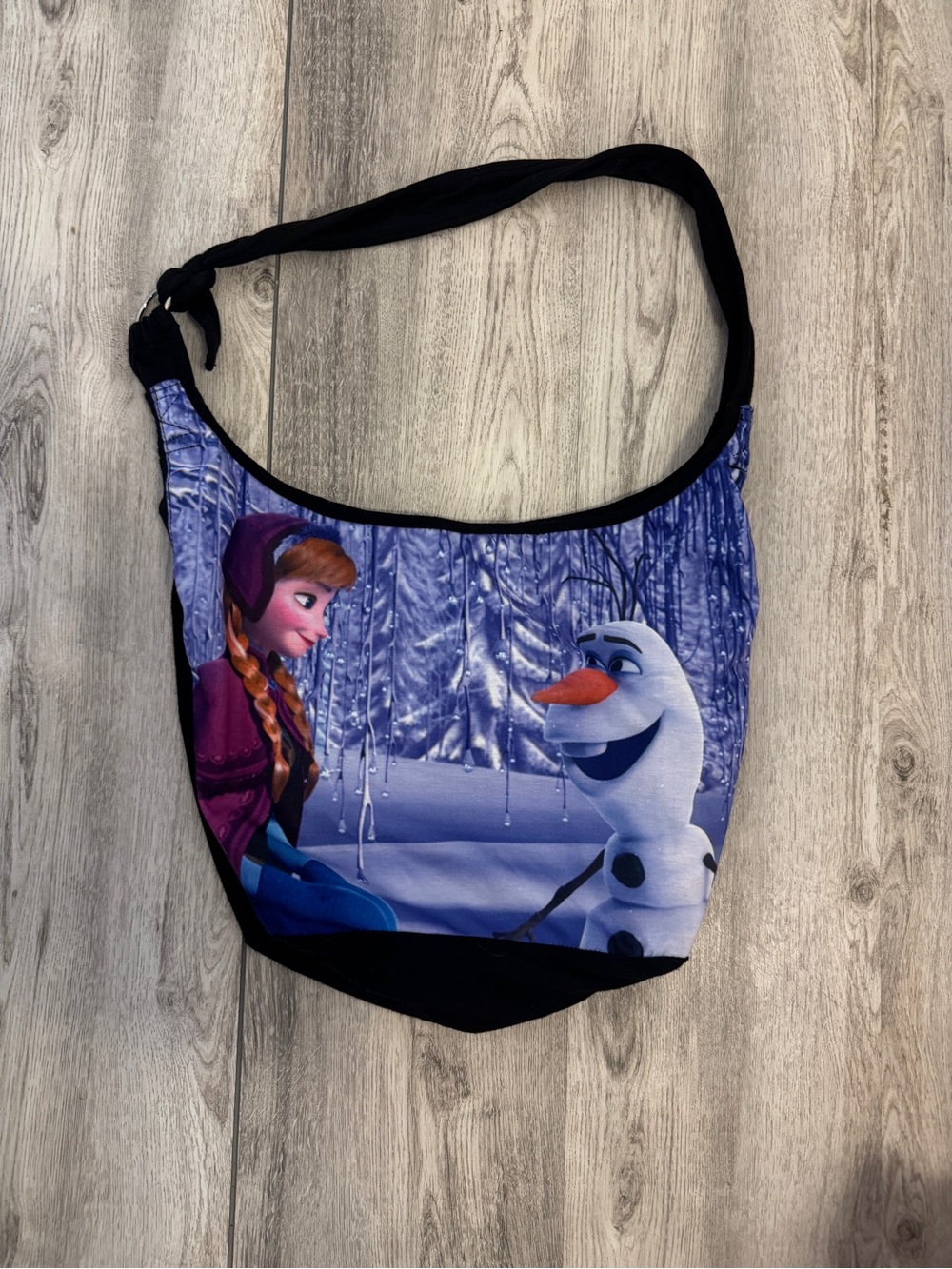 Disney Purple & Black Anna and Olaf Shoulder Bag